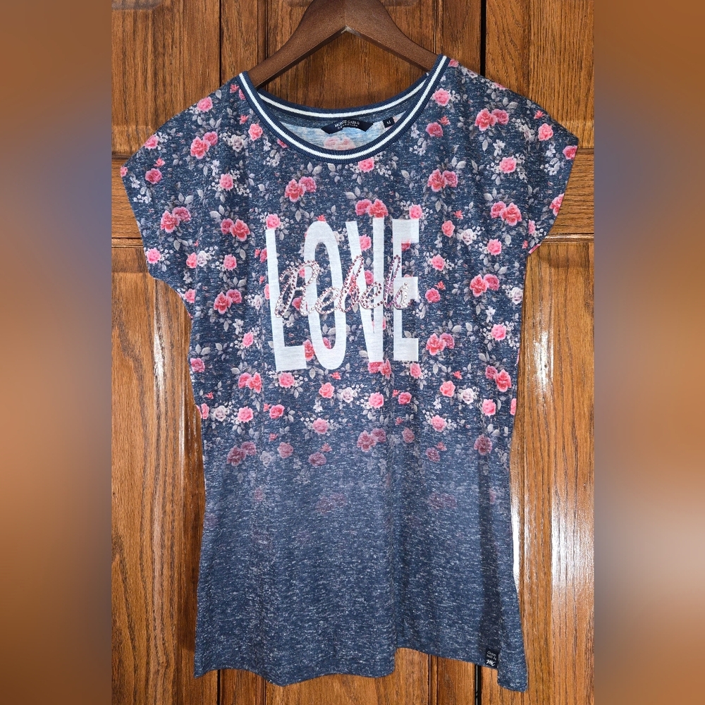 Monte Carlo Collection Love Rebels Floral Bead Embellished Short Sleeve…